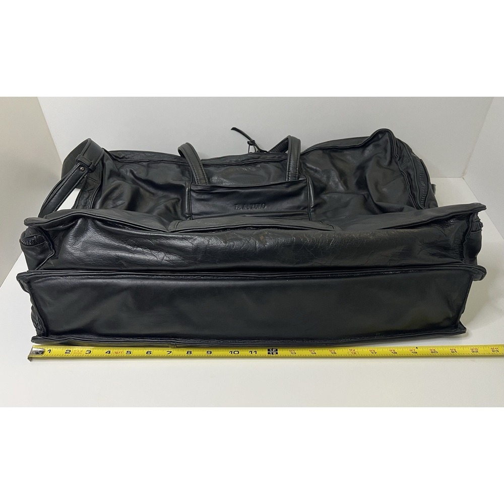 Vintage Stuart Kern America Leather Duffel Bag Black Large LA YULO Private Club - Picture 14 of 16